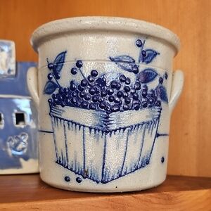 Artisan Blue and White Ceramic Vase